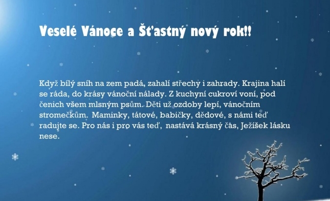 Krásné Vánoce! (přáníčko žáků)